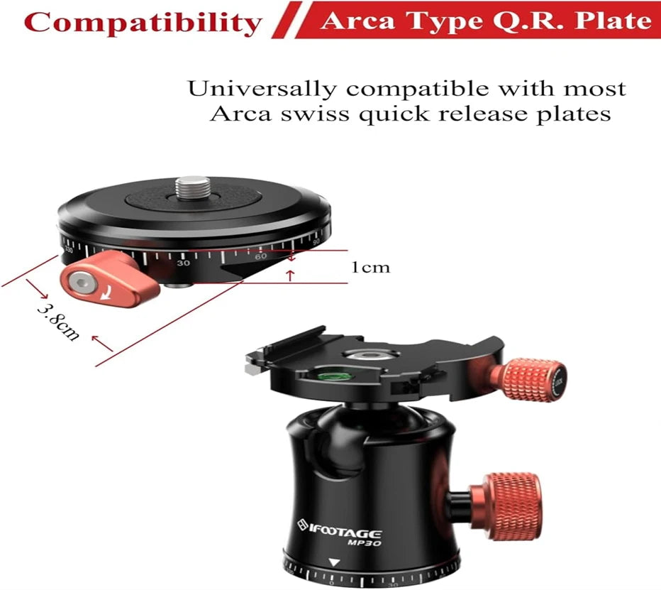 IFOOTAGE MP30 Tripod Head &ndash; Dual 360&deg; Panoramic Shooting