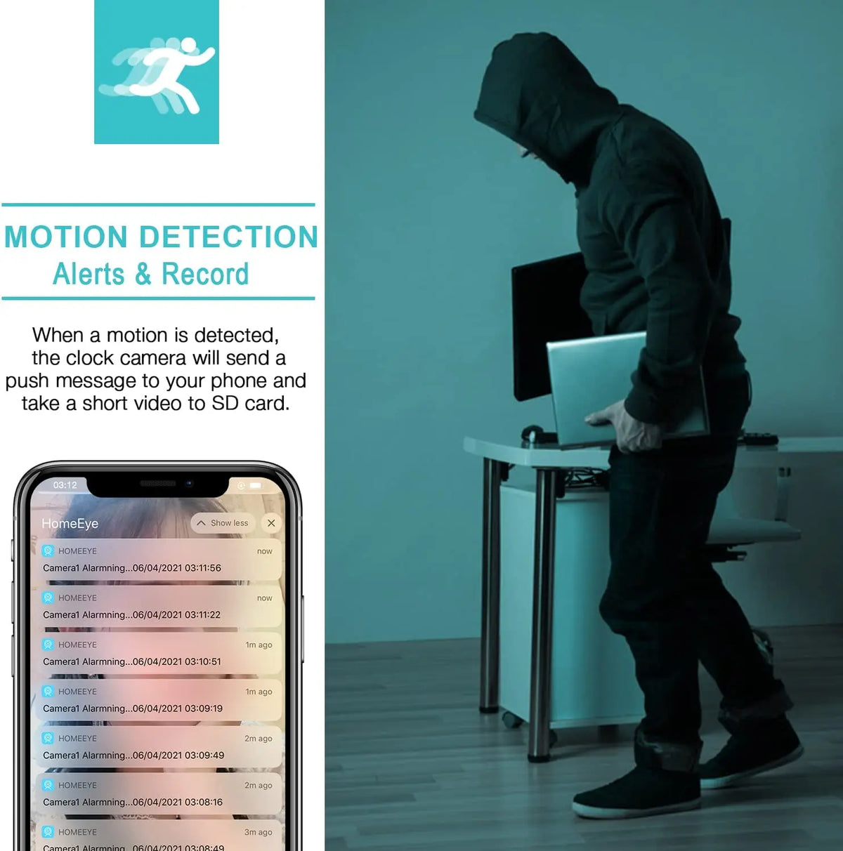 1080P Mini Camera Clock &ndash; Covert WiFi Security with Night Vision