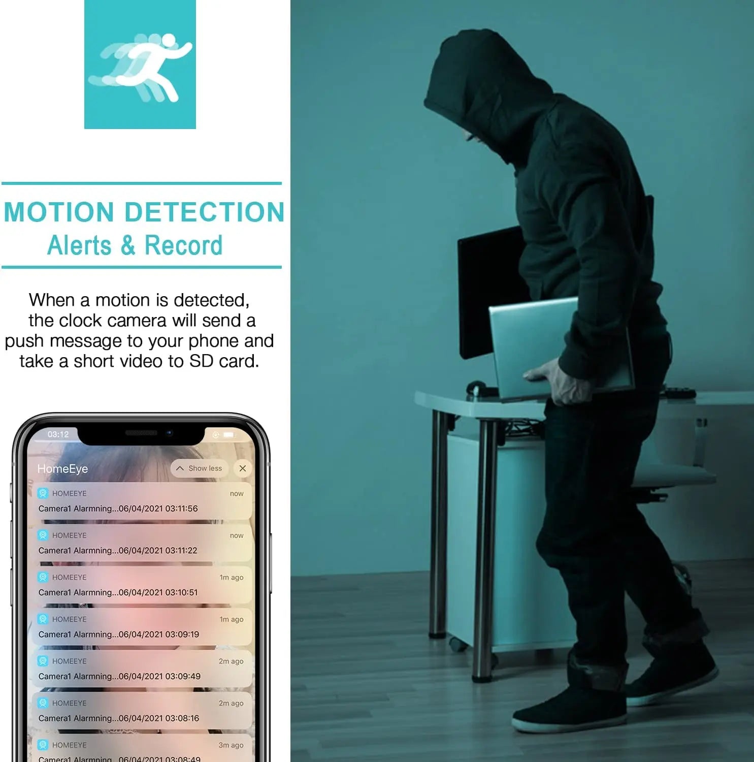 1080P Mini Camera Clock &ndash; Covert WiFi Security with Night Vision