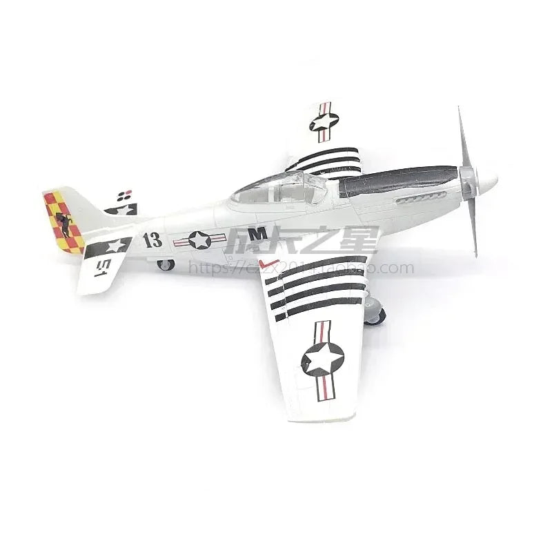 GRAPMAN 1/48 P-51D Mustang Fighter Model Kit - Glue-Free Assembly Toy White