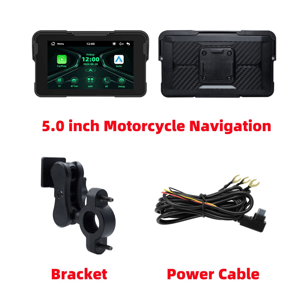 EKIY 5 Inch Wireless CarPlay Moto Android Auto &ndash; Portable Waterproof Motorcycle GPS Display M11 / None