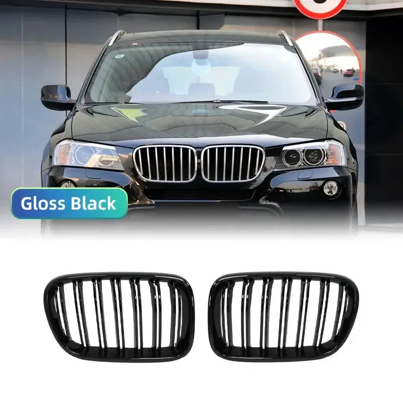 For BMW X3 F25 2010 2011 2012 2013 Front Kidney Grilles Matte Gloss Black Replacement Racing Bumper Body kit by InterCyprus Trading Ltd