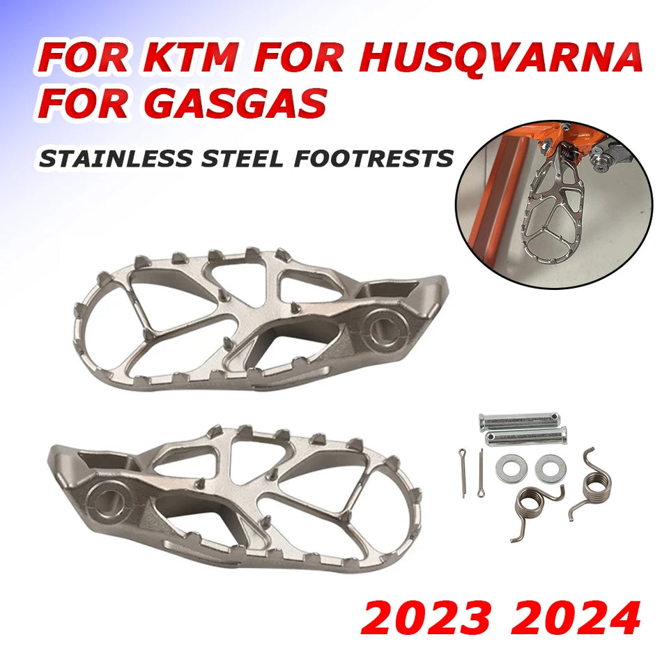 KTM EXC300 2024 Voetsteunen Gemaakt van Roestvrij Staal voor Duurzame Motorfiets Pedalen en Meer