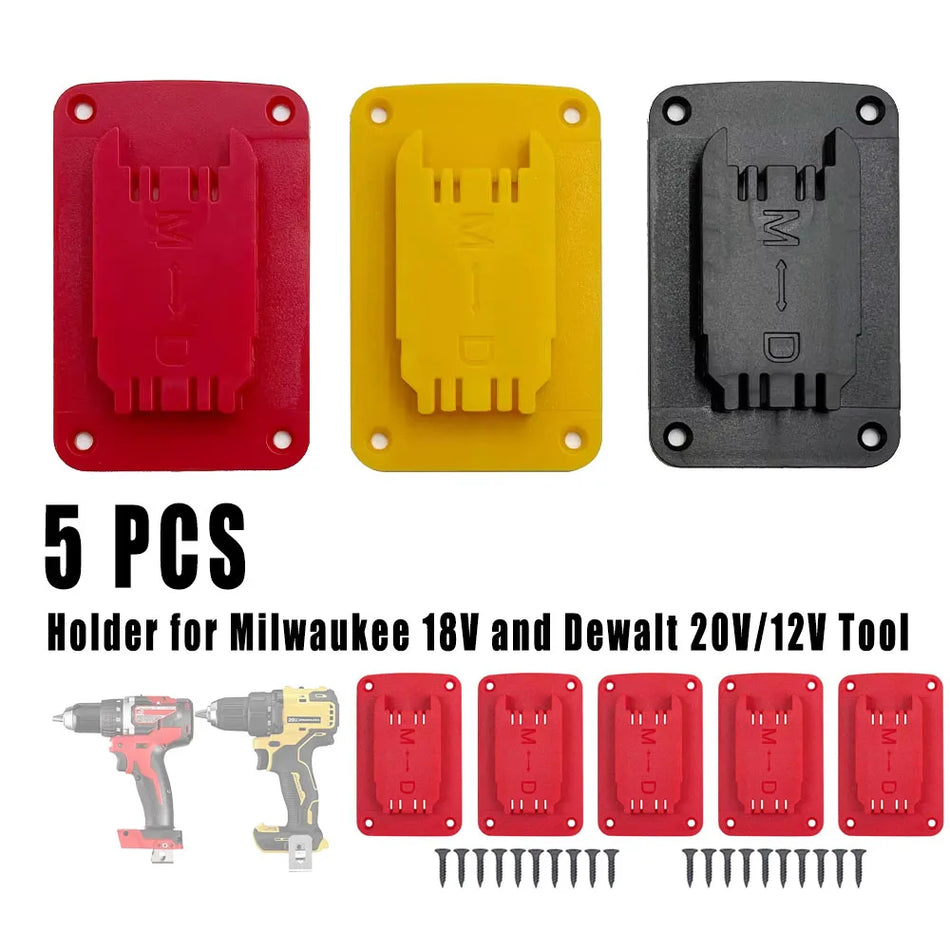 Suporte de Montagem na Parede Para Ferramentas 5 Pcs Para DeWalt e Milwaukee 18V 20V