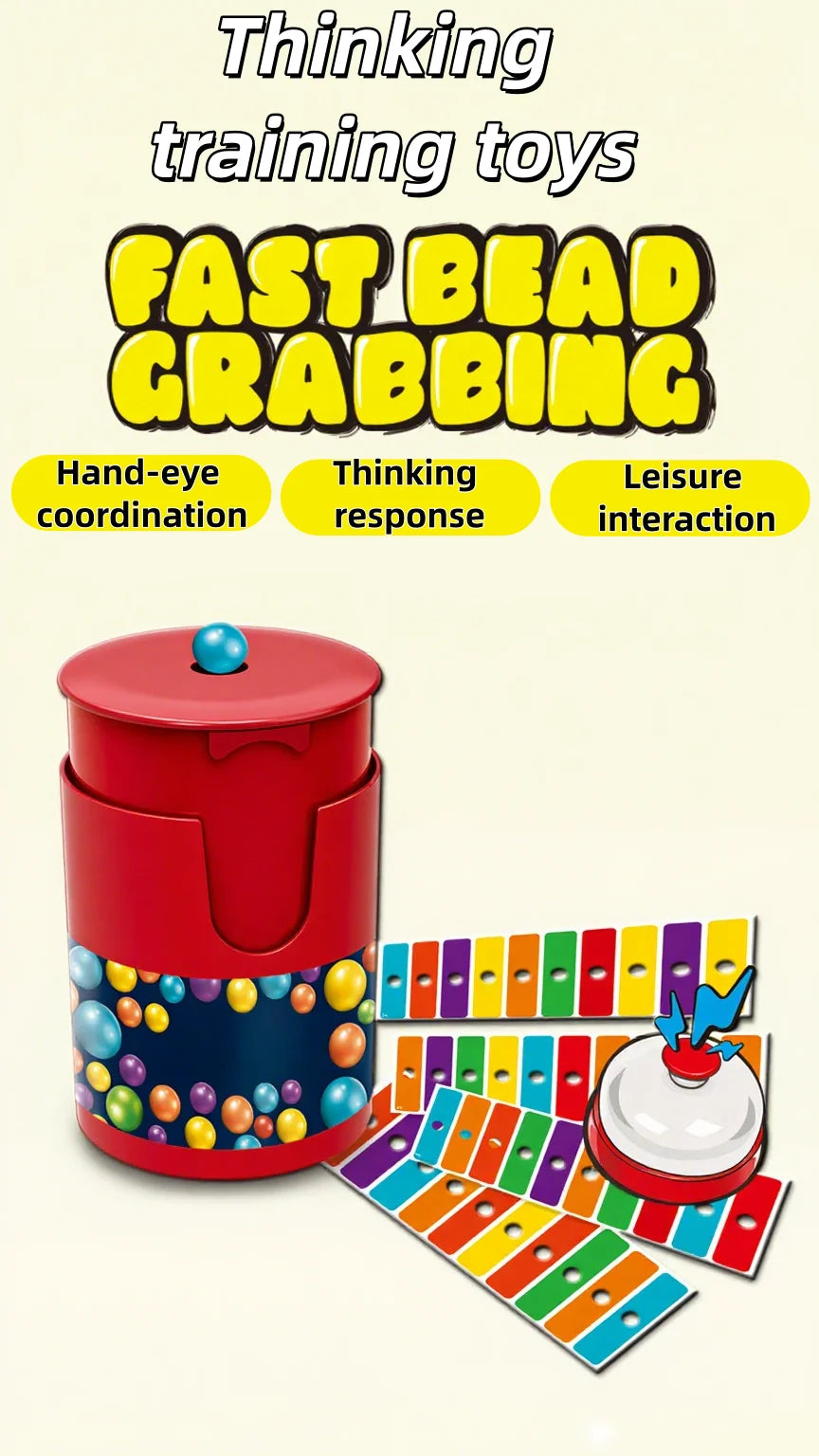 Fast Bead Grabbing Board Game With Bells For Family Fun