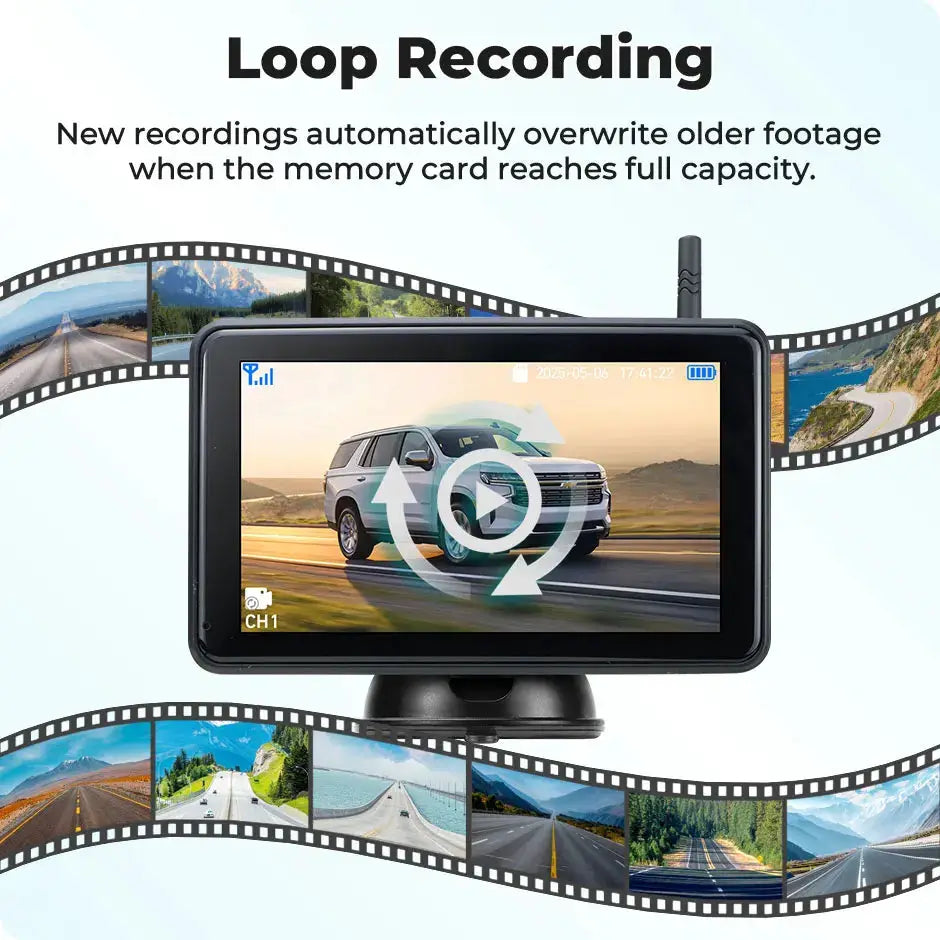 Wireless Solar Backup Camera With 5 Inch Monitor For Trucks Trailers Rv by InterCyprus Trading Ltd