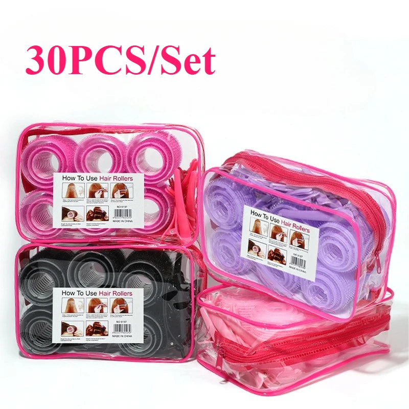 Varmefri hårkrøller 30 stk. sæt selvklæbende til kvinder DIY