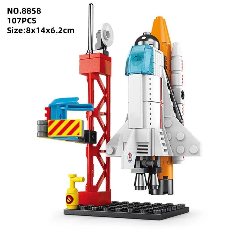 HOVFELER Space Astronaut Building Blocks Set - Shuttle, Satellite, Rocket &amp; Space Station 107PCSNO BOX 8858 / CHINA