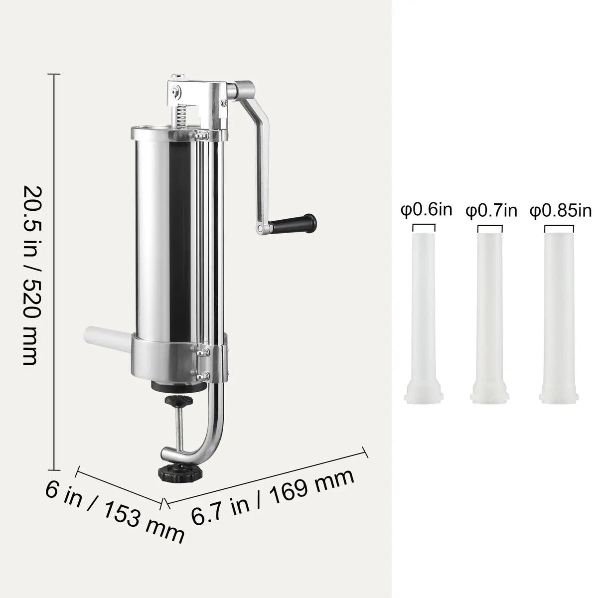 1.5 To 3L Vertical Sausage Stuffer With 3 Tubes 3L / france