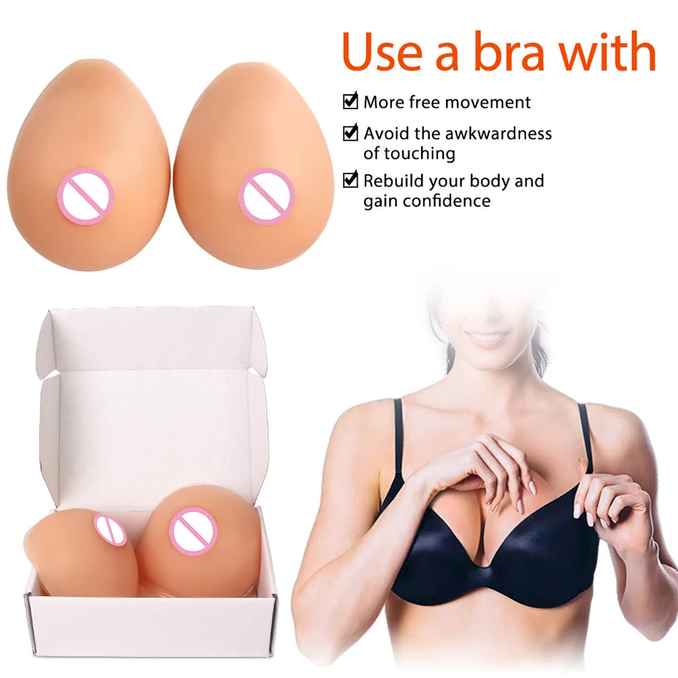 Fake Boobs &ndash; Realistic Silicone Breast Forms Adhesive Secure
