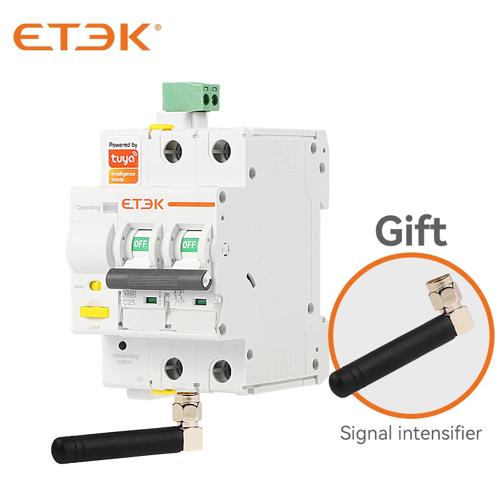 ETEK Tuya Smart WiFi Circuit Breaker MCB with Remote Control and Short Circuit Protection