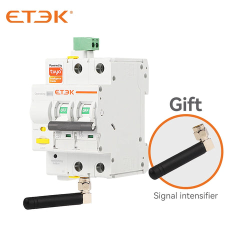 ETEK Tuya Smart WiFi Circuit Breaker MCB with Remote Control and Short Circuit Protection