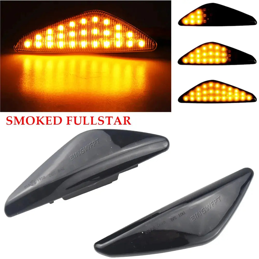2PCS LED Side Marker Signal Light For BMW X5 E70 X6 E71 E72 X3 F25 Clear/Smoke Dynamic Flowing Sequential Blinker Lamp by InterCyprus Trading Ltd