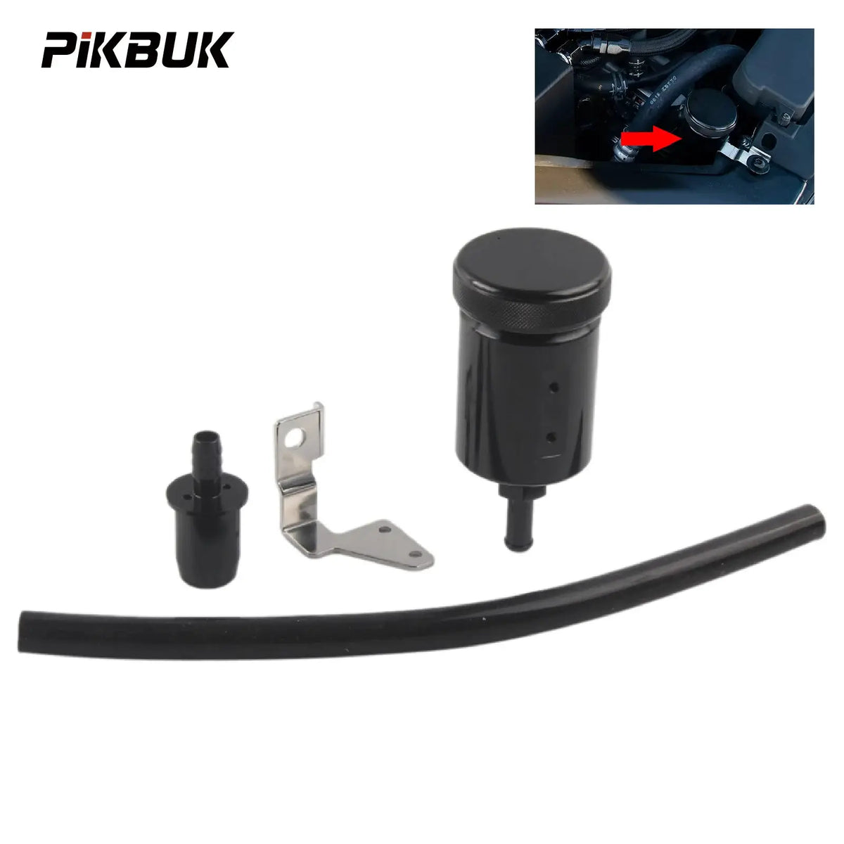 PIKBUK Aluminum Washer Fill Relocate Bottle For Volkswagen Golf 7 R Audi S3 A3 TT 8V Leon 3 - Automotive Part by InterCyprus Trading Ltd