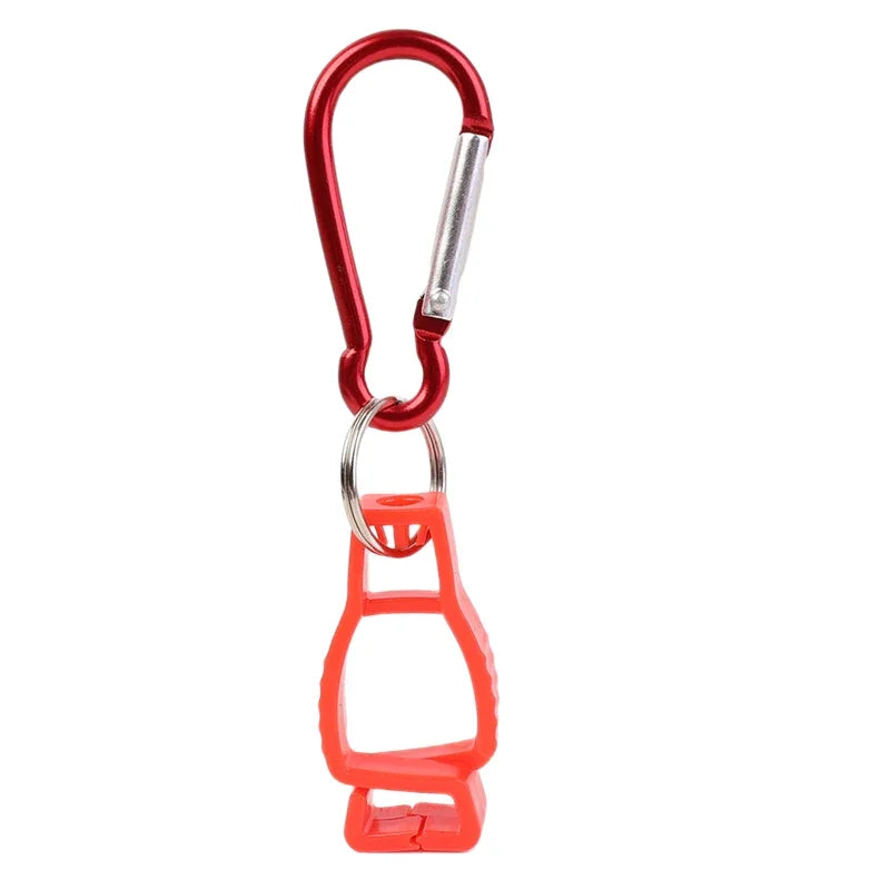 Glove Clip Hanger - Aluminium Alloy Safety Holder for Work Gloves Red - 1pc