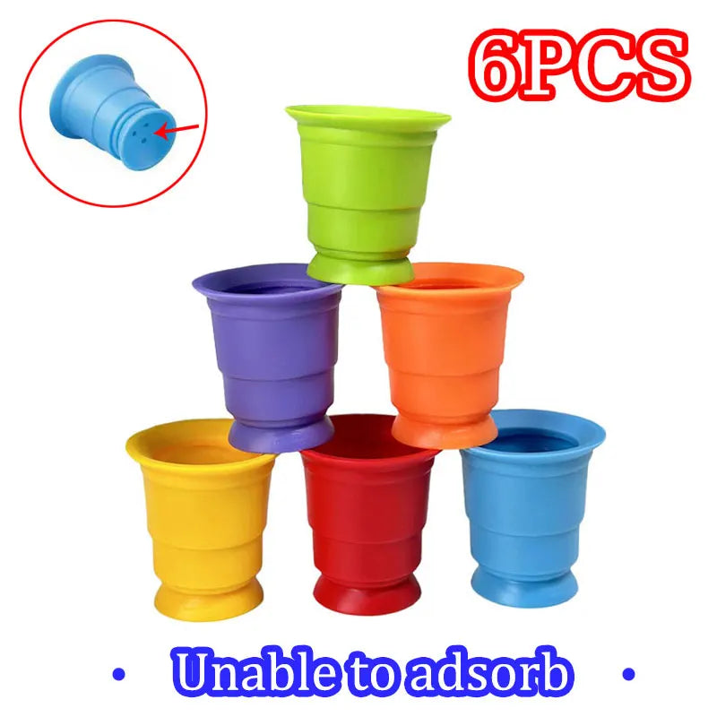 Kids Rainbow Silicone Cup Stacking Game &ndash; Learning Bath Toy C