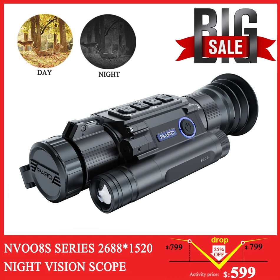 Pard NV008S LRF Viziune nocturnă Rezistent la apă 50mm și 70mm Obiectiv