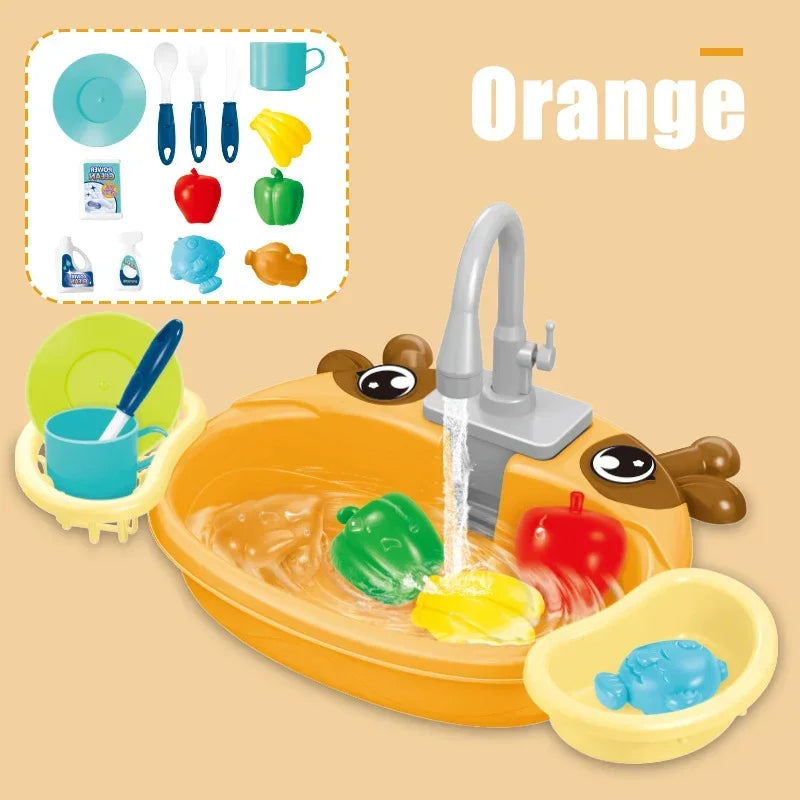 Kitchen Sink Toys Pretend Play Set &ndash; Non Electric Dishwasher orange
