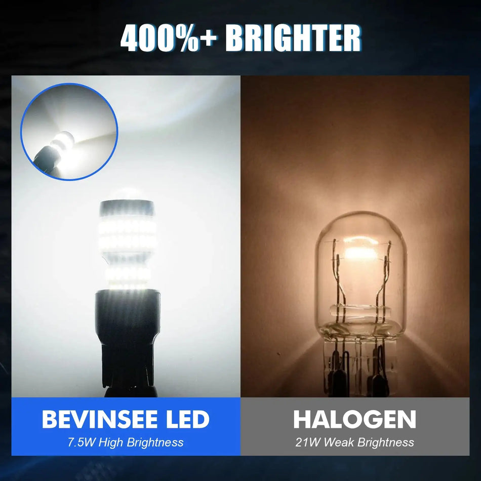 Bevinsee 7443 T20 W21W 7440 LED Lampen Canbus 12V 6000K