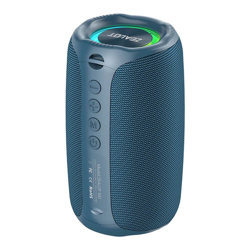 ZEALOT-M2 Bluetooth Speakers 10W Enhanced Bass Portable Outdoor Wireless Speaker 10Hrs IPX5 Waterproof Speaker Bluetooth 5.3 Blue