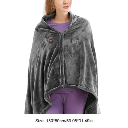5V USB Electric Heated Blanket Shawl &ndash; Three Heating Levels C