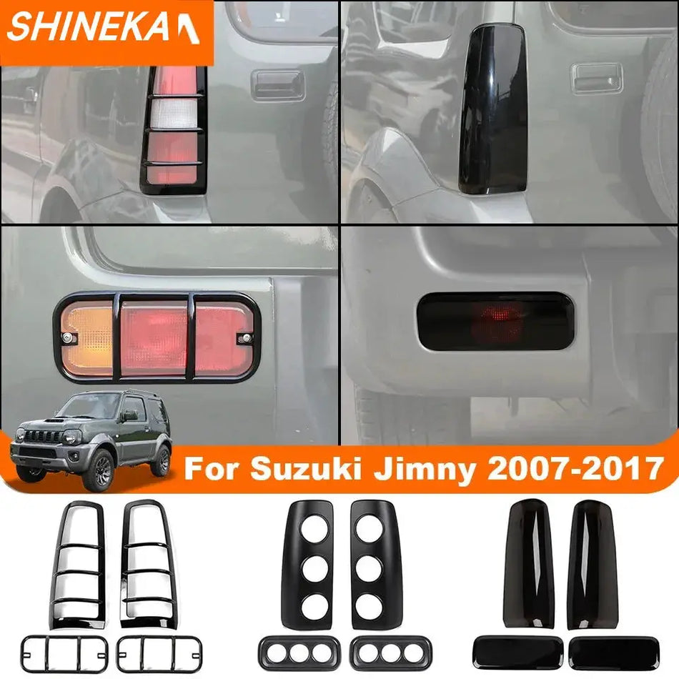 SHINEKA Lamp Hoods For Suzuki Jimny 2007-2017 Car Tail Light Lamp Rear Fog Light Decoration Cover Trim Kit Exterior Accessories by InterCyprus Trading Ltd