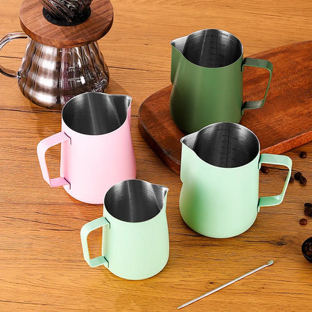 WUWANLI Stainless Steel Milk Frothing Pitcher &ndash; Precision Measurement for Perfect Latte Art