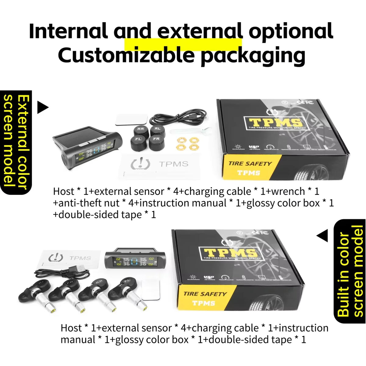 4 External Car Tire Pressure Monitor &ndash; Real Time Alerts
