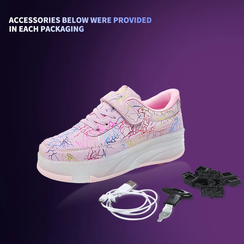 4 Wheel Dual-Use Roller Skates &ndash; Detachable Wheels System