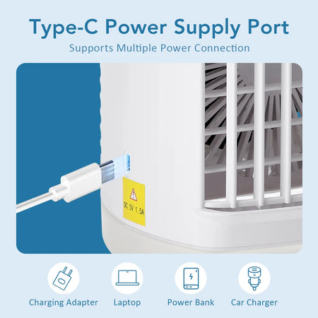Portable USB Air Conditioner &amp; Evaporative Cooler with Humidifier