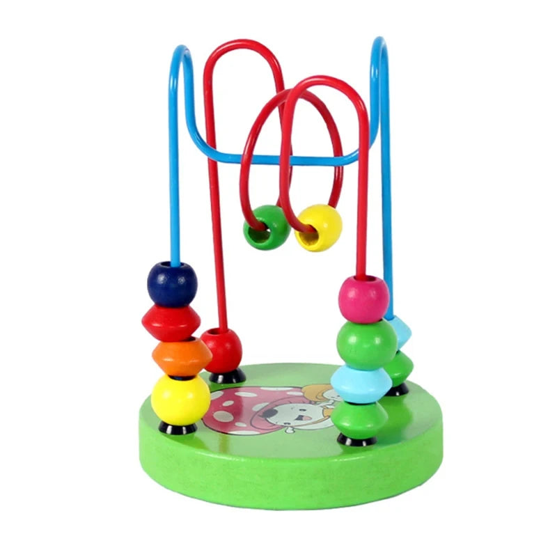 Montessori Wooden Bead Wire Maze Roller Coaster &ndash; Educational Toys for Toddlers and Young Children Mushroom 208