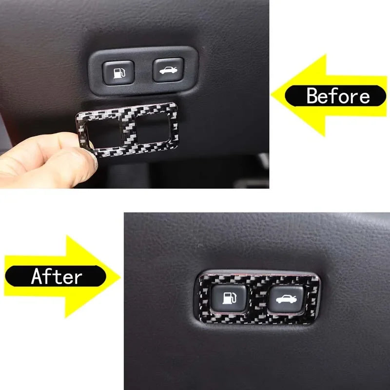 Chevrolet Corvette C6 2005 2013 Меки вътрешни облицовки от въглеродни влакна Кутия за съхранение на пътника Стикер за превключвател