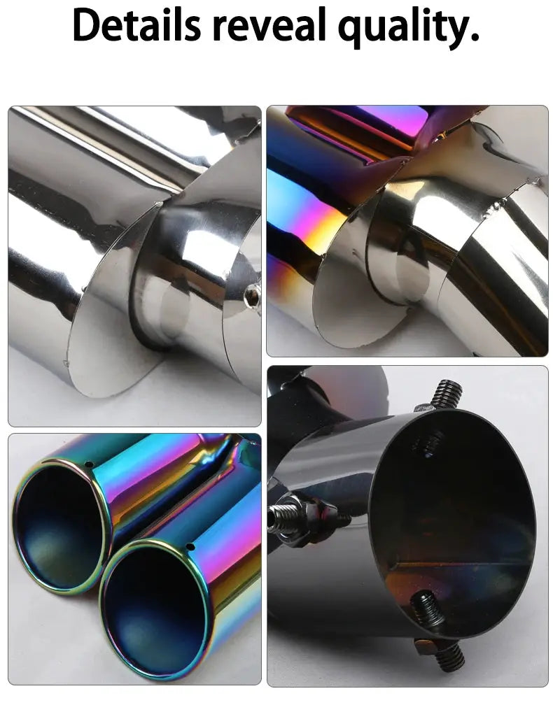 Universal Dual Exhaust Tip Stainless Steel Slant Cut Tip for Car Exhaust Pipe Extension Modification Decoration Muffler Tailpipe by InterCyprus Trading Ltd