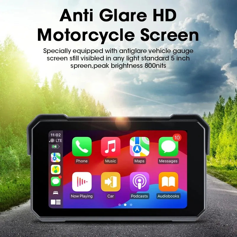 Srnubi Motorcycle Display Screen &ndash; Waterproof Digital Dashboard with Carplay and Android Auto