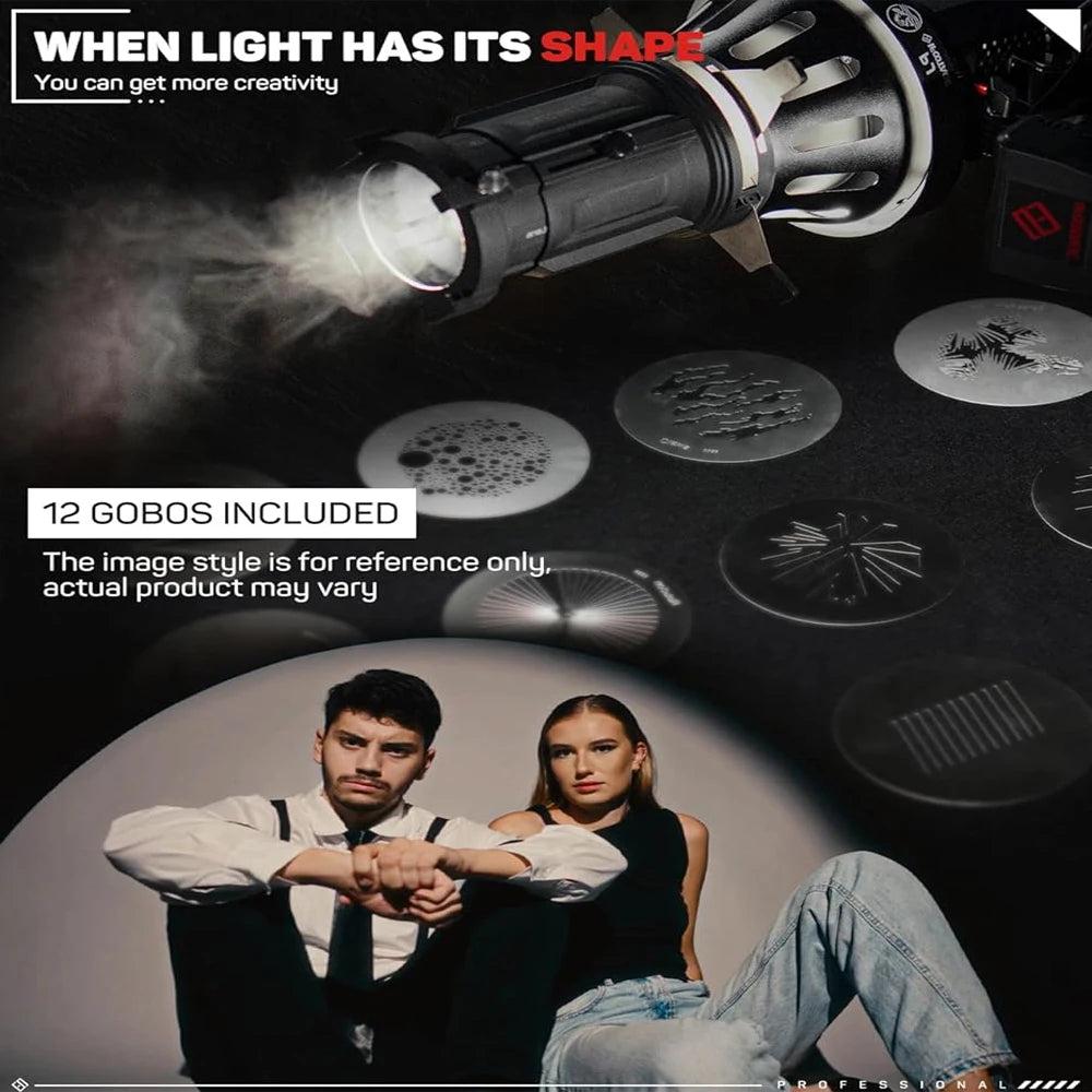 IFOOTAGE 40&deg; Spotlight Projection Lens &ndash; 12 Gobos Included