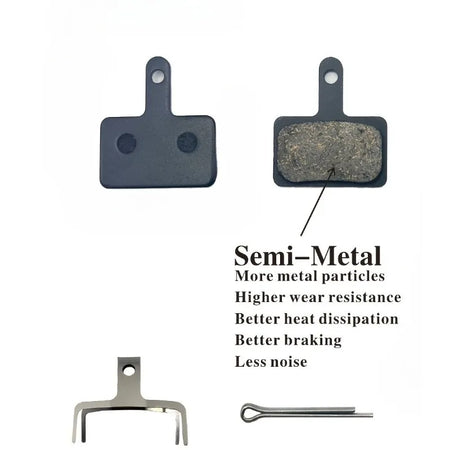 1 Pair MTB Disc Brake Pads Semi-Metallic &ndash; Silent Braking