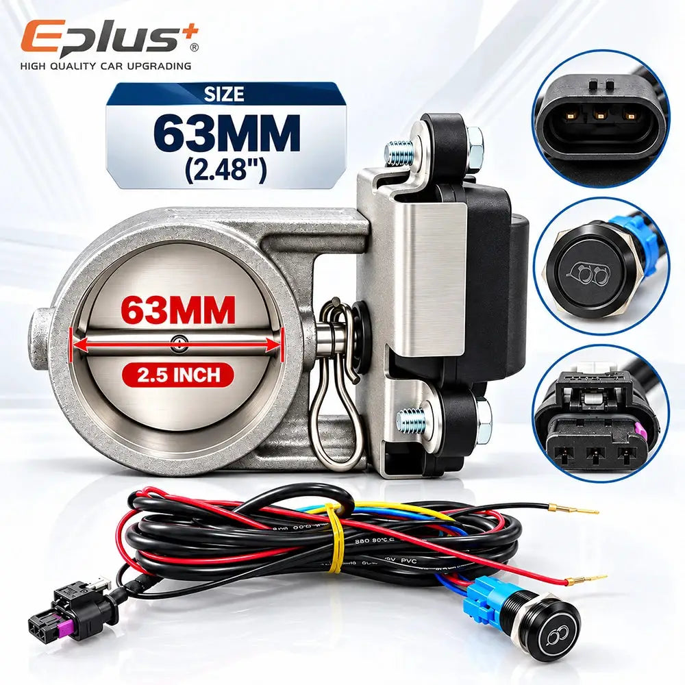 EPLUS Universal with Button Switch Stainless Steel Electric Exhaust Valve Kit Car Exhaust Pipe Electronic Muffler Valve by InterCyprus Trading Ltd