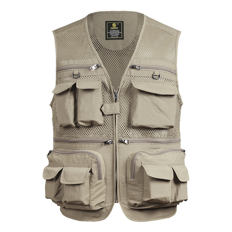 Fishing Vest Breathable Travel Mesh Vest &ndash; All Day Comfort Khaki / 5XL