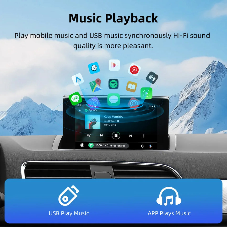 Audi A1 Q3 Wireless CarPlay Android Auto Module for 6.5-7Inch MMI3G