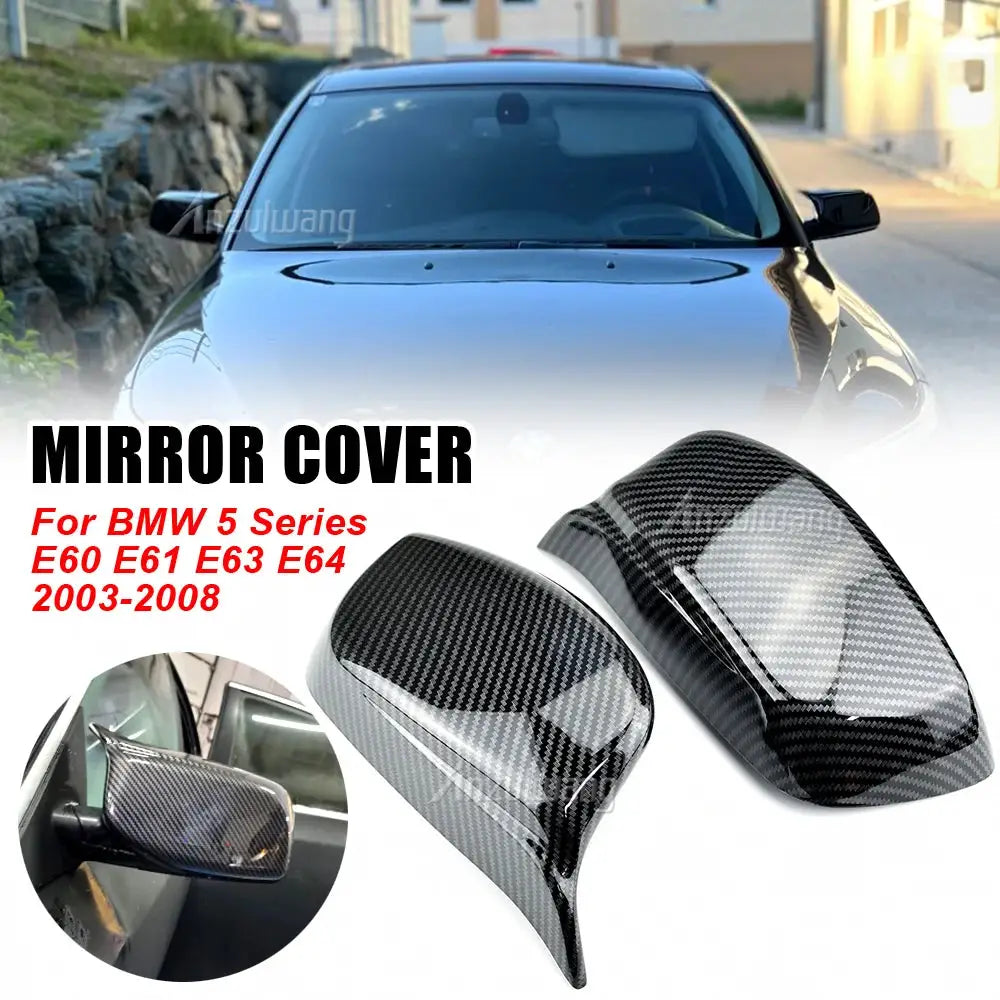 Carbon Fiber Side Mirror Covers For BMW E60 E61 E63 E64 5 Series 2003-2008 by InterCyprus Trading Ltd