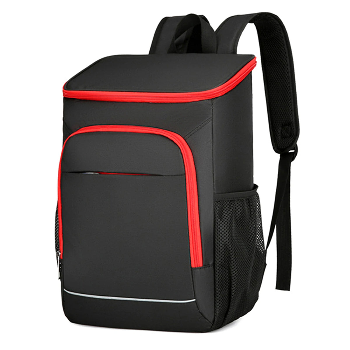 30L Cooler Backpack Leakproof &ndash; Insulated Lunch Bag Black Red