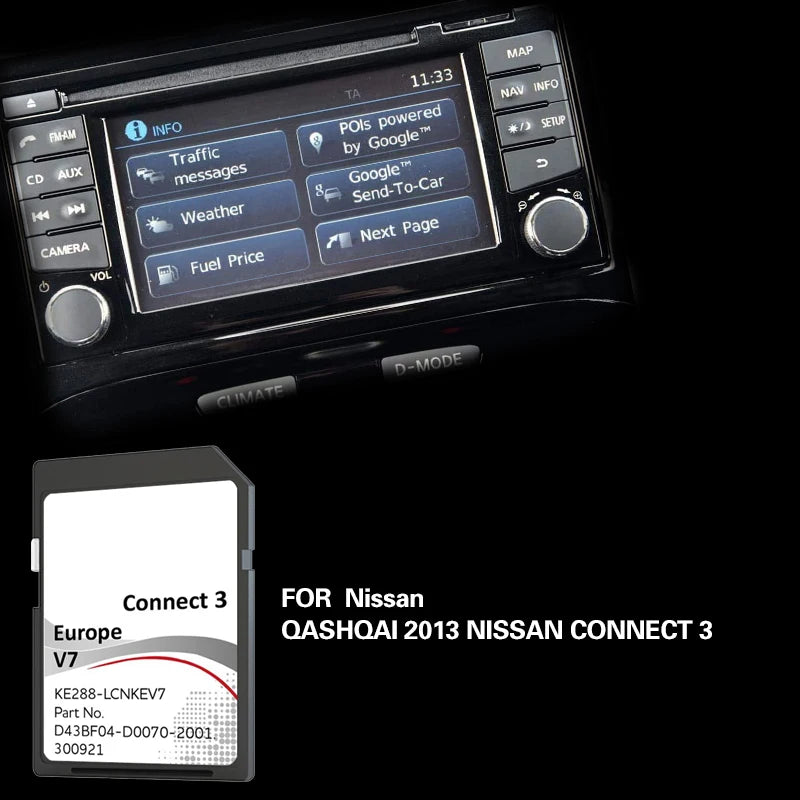 For Nissan Qashqai 2013 LCNKEV7 SD Card &ndash; Latest Map
