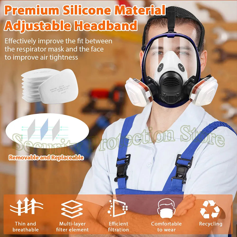 Full Face Gas Mask Respirator &ndash; Activated Carbon Filter