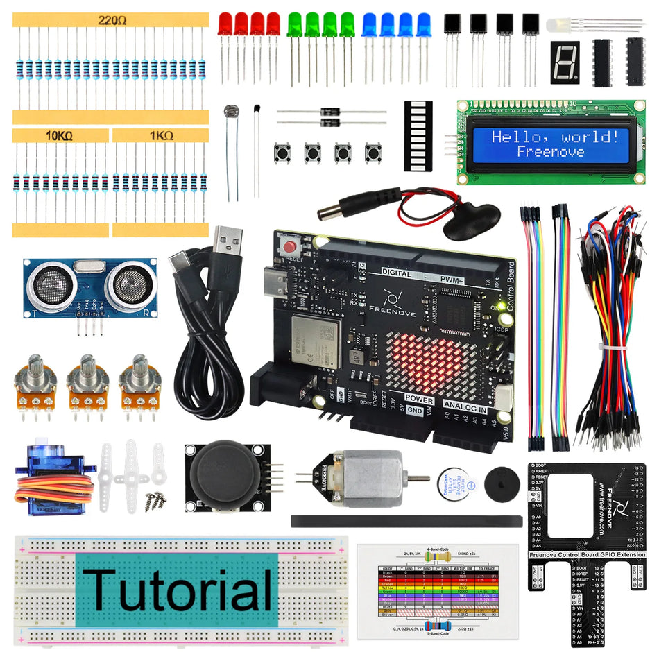 Kit de démarrage Freenove Arduino UNO R4 avec 172 pièces et 60 projets
