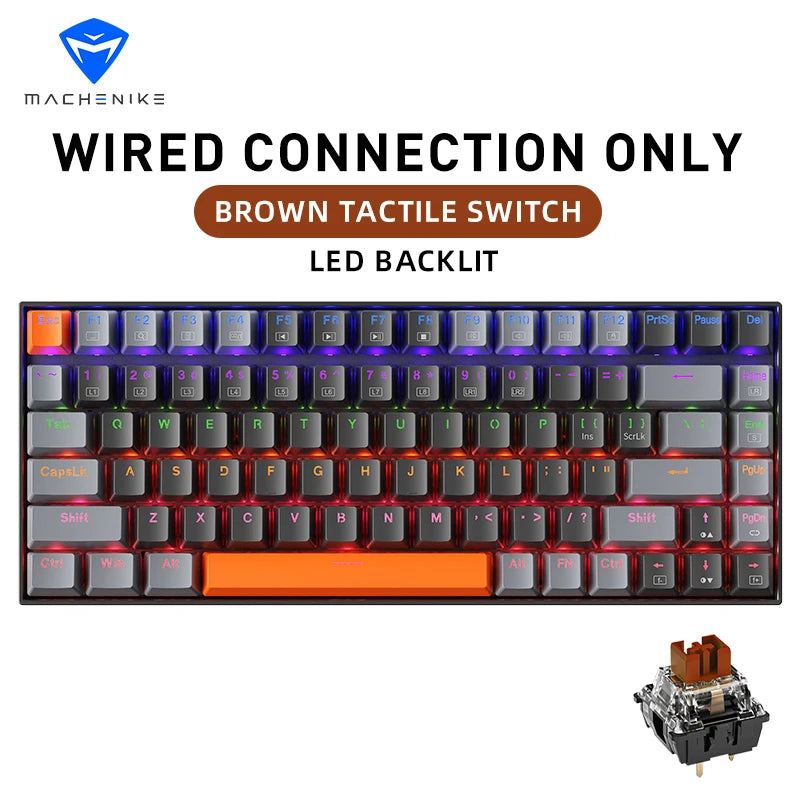 Machenike K500A-B84 Mechanical Keyboard &ndash; Hot Swappable 75% Wired Brown Switch