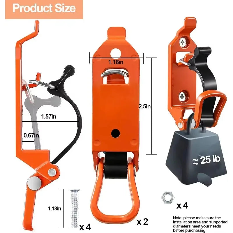 Крепление для лопаты на багажник автомобиля с быстросъемными зажимами, настенный кронштейн из металла и резины