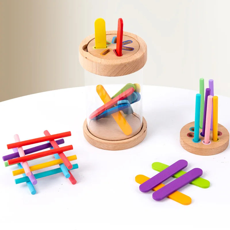 2 In 1 Color Sorting Game Toys Multicolored Sticks Toys Color ...