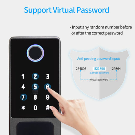 VD06-TTLOCK &ndash; Waterproof Bluetooth Fingerprint Rim Lock