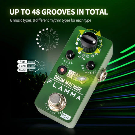 FLAMMA FC12 Guitar Drum Machine Effects Pedal &ndash; 48 Grooves