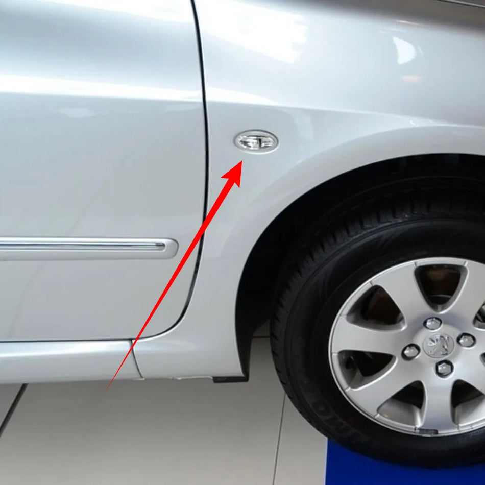 Posūkio signalo šoninės šviesos Citroen C2 Elysee Picasso ir Peugeot 307, baltas plastikinis korpusas